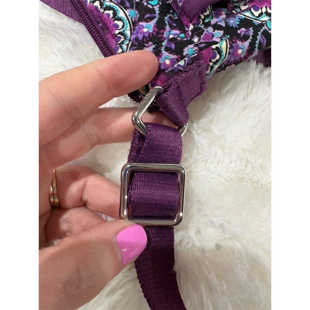 Vera Bradley Hipster Crossbody Bag Womens Medium Purple Paisley Quilted - Picture 9 of 9